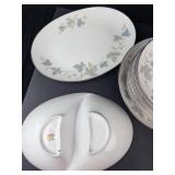 Sango Claire Fine China Dinnerware Set - 42-Piece, 10 Teacups, 18 Plates, Gravy Boat, Platter