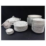 Imperial Floral Dinnerware Set - Porcelain with Pink Roses (Saucers, Plates, Cups, Bowls)