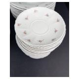 Imperial Floral Dinnerware Set - Porcelain with Pink Roses (Saucers, Plates, Cups, Bowls)