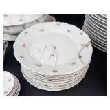 Imperial Floral Dinnerware Set - Porcelain with Pink Roses (Saucers, Plates, Cups, Bowls)