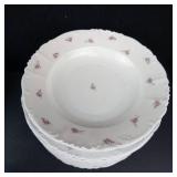Imperial Floral Dinnerware Set - Porcelain with Pink Roses (Saucers, Plates, Cups, Bowls)