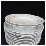 Imperial Floral Dinnerware Set - Porcelain with Pink Roses (Saucers, Plates, Cups, Bowls)