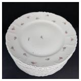 Imperial Floral Dinnerware Set - Porcelain with Pink Roses (Saucers, Plates, Cups, Bowls)