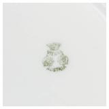 White Porcelain Dinnerware Set with Brown Gold Foliate Border - Tureen, Sugar, Creamer, Plates