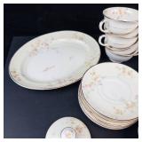 Pope-Gosser Clementine China Dinnerware Set - Teacups, Saucers & Plates