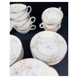 Pope-Gosser Clementine China Dinnerware Set - Teacups, Saucers & Plates