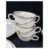 Pope-Gosser Clementine China Dinnerware Set - Teacups, Saucers & Plates