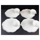 Indiana Glass Harvest Grape Milk Glass Cups & Plates Set - 4 Cups & 4 Plates