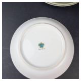 Nippon Hand Painted Teacups & Saucers Floral Border - 4 Cups, 4 Saucers, 8 Bowls