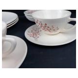 Edwin Knowles Lacquer Blossom Dinnerware Set - 13-Piece, 2 Teacups, 8 Saucers, 3 Plates