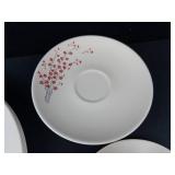 Edwin Knowles Lacquer Blossom Dinnerware Set - 13-Piece, 2 Teacups, 8 Saucers, 3 Plates