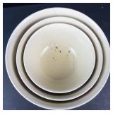 Hall Red Poppy Mixing Bowls - 3-Piece Vintage Ceramic Set