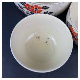 Hall Red Poppy Mixing Bowls - 3-Piece Vintage Ceramic Set
