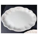 J&G Meakin Olde Avon Dale Platter - Homer Laughlin Hudson Plate - Pink Rose Scalloped Edge Platter