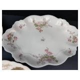 J&G Meakin Olde Avon Dale Platter - Homer Laughlin Hudson Plate - Pink Rose Scalloped Edge Platter