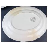 J&G Meakin Olde Avon Dale Platter - Homer Laughlin Hudson Plate - Pink Rose Scalloped Edge Platter