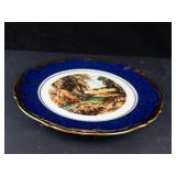 J.K. Bavaria Plate - Scenic Transfer, Deep Blue Rim - Western Germany
