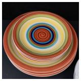 Mainstays Sonoma Stripes Dinnerware Set - 9-Piece with Dansk Ivy Pattern Salad Plates