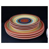Mainstays Sonoma Stripes Dinnerware Set - 9-Piece with Dansk Ivy Pattern Salad Plates