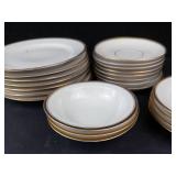 Empire 518 Bavaria Dinnerware Set - 22 Pieces, White Porcelain with Gold Trim