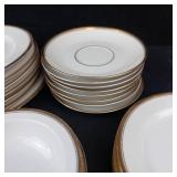 Empire 518 Bavaria Dinnerware Set - 22 Pieces, White Porcelain with Gold Trim