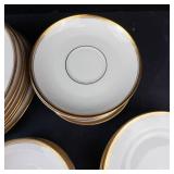 Empire 518 Bavaria Dinnerware Set - 22 Pieces, White Porcelain with Gold Trim