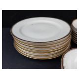 Empire 518 Bavaria Dinnerware Set - 22 Pieces, White Porcelain with Gold Trim