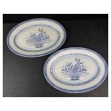 Blue & White Floral Plates (Lot of 2)