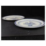 Blue & White Floral Plates (Lot of 2)