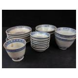 Blue & White Dragon Teacups & Bowls - Miniature Chinese Porcelain (Made in China)