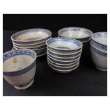 Blue & White Dragon Teacups & Bowls - Miniature Chinese Porcelain (Made in China)