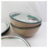 Noritake New West Stoneware 8696 Pattern Dishes - 2 Bowls, 2 Mugs, 4 Plates