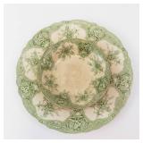 Sandon Royal Premier Semi-Porcelain Green Transfer Plate and Bowl (Lot of 2)