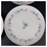Vintage Luncheon Snack Plates - Made in Japan, Blue Floral Pattern, Set of 4