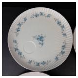 Vintage Luncheon Snack Plates - Made in Japan, Blue Floral Pattern, Set of 4