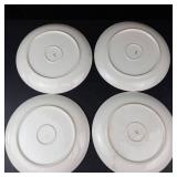 Vintage Luncheon Snack Plates - Made in Japan, Blue Floral Pattern, Set of 4