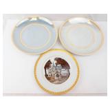 Royal Ann Fine China Golden Anniversary Plate 1929-1979 with 2 German Blue Plates
