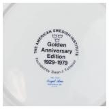 Royal Ann Fine China Golden Anniversary Plate 1929-1979 with 2 German Blue Plates