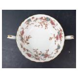 Minton Teacup & 7 Saucers - Floral Pattern, Gold Trim, Bone China