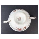 Minton Teacup & 7 Saucers - Floral Pattern, Gold Trim, Bone China