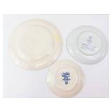 Blue & White Plate Trio: Adams Seven Gables Souvenir, Royal Bavaria 1977 Rothenburg, EIT Blue Apple Dinner (Lot of 3)