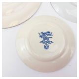 Blue & White Plate Trio: Adams Seven Gables Souvenir, Royal Bavaria 1977 Rothenburg, EIT Blue Apple Dinner (Lot of 3)