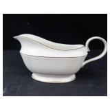 Lenox Porcelain Creamer - Embossed Leaf Pattern & Gold Trim