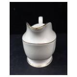 Lenox Porcelain Creamer - Embossed Leaf Pattern & Gold Trim