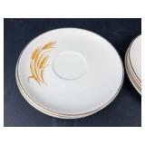 Golden Wheat Saucers & Plates - 4 Teacup Saucers & 3 Plates