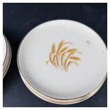 Golden Wheat Saucers & Plates - 4 Teacup Saucers & 3 Plates