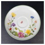 Denby Floral Tea Saucers - 6-Piece Set, Fine China Portugal, 1974 Tabletop Designs