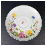 Denby Floral Tea Saucers - 6-Piece Set, Fine China Portugal, 1974 Tabletop Designs
