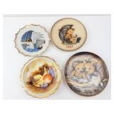 Porcelain Plates - Hummel Umbrella Boy 1981; Enesco E2360 Fruit Dish 7in; Bedtime Prayer Plate; Bedtime Story Plate (Lot of 4)