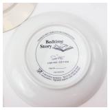 Porcelain Plates - Hummel Umbrella Boy 1981; Enesco E2360 Fruit Dish 7in; Bedtime Prayer Plate; Bedtime Story Plate (Lot of 4)